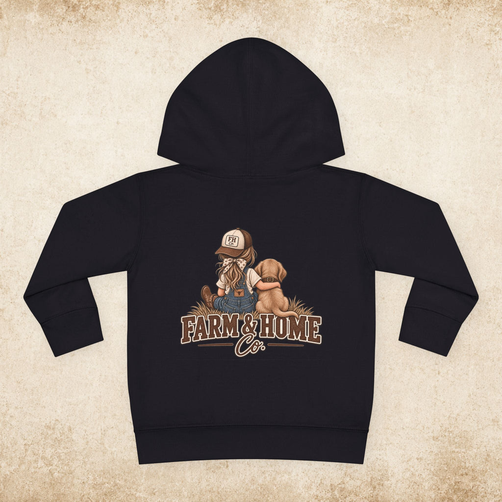 Toddler Hoodie — Farm & Home Co. Kids Pullover with Girl and Puppy Graphic - farm&homeco