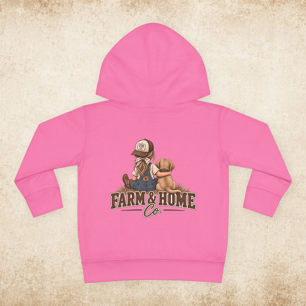 Toddler Hoodie — Farm & Home Co. Kids Pullover with Girl and Puppy Graphic - farm&homeco
