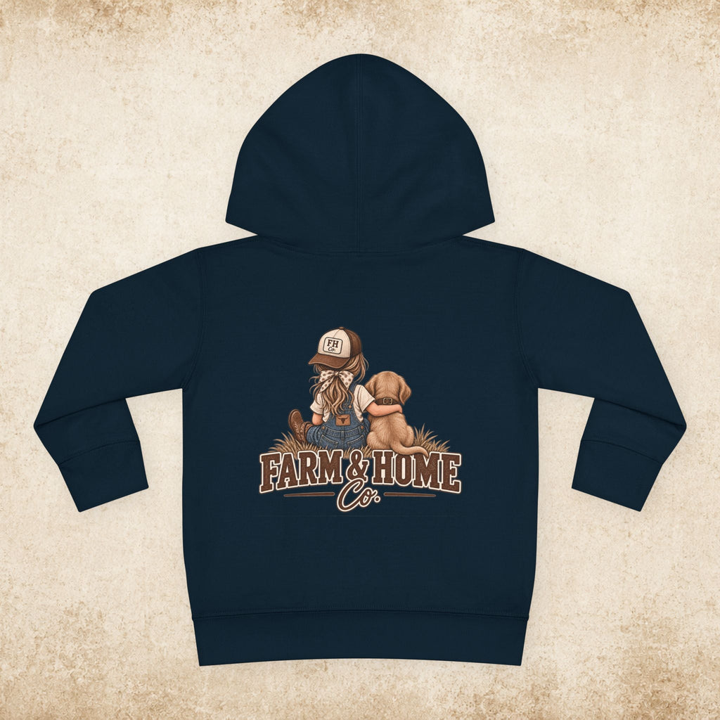 Toddler Hoodie — Farm & Home Co. Kids Pullover with Girl and Puppy Graphic - farm&homeco