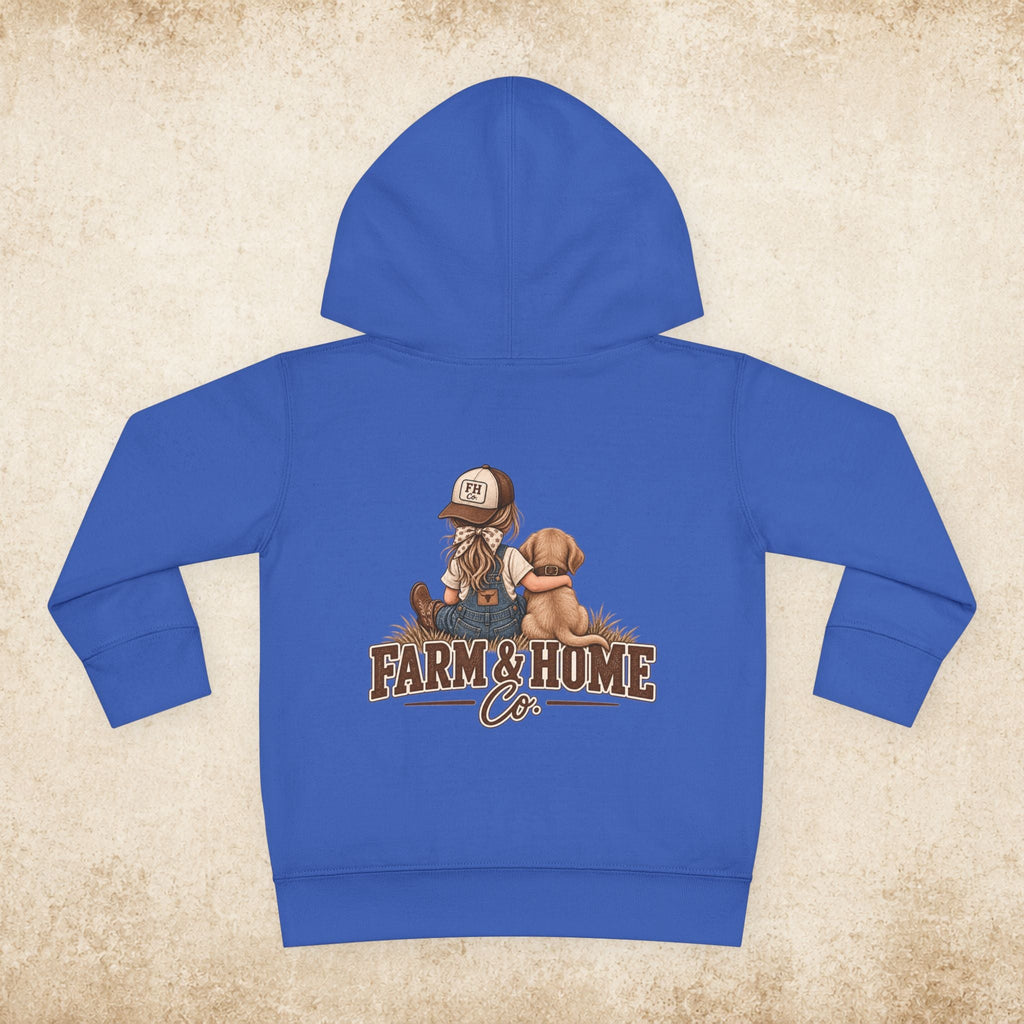 Toddler Hoodie — Farm & Home Co. Kids Pullover with Girl and Puppy Graphic - farm&homeco